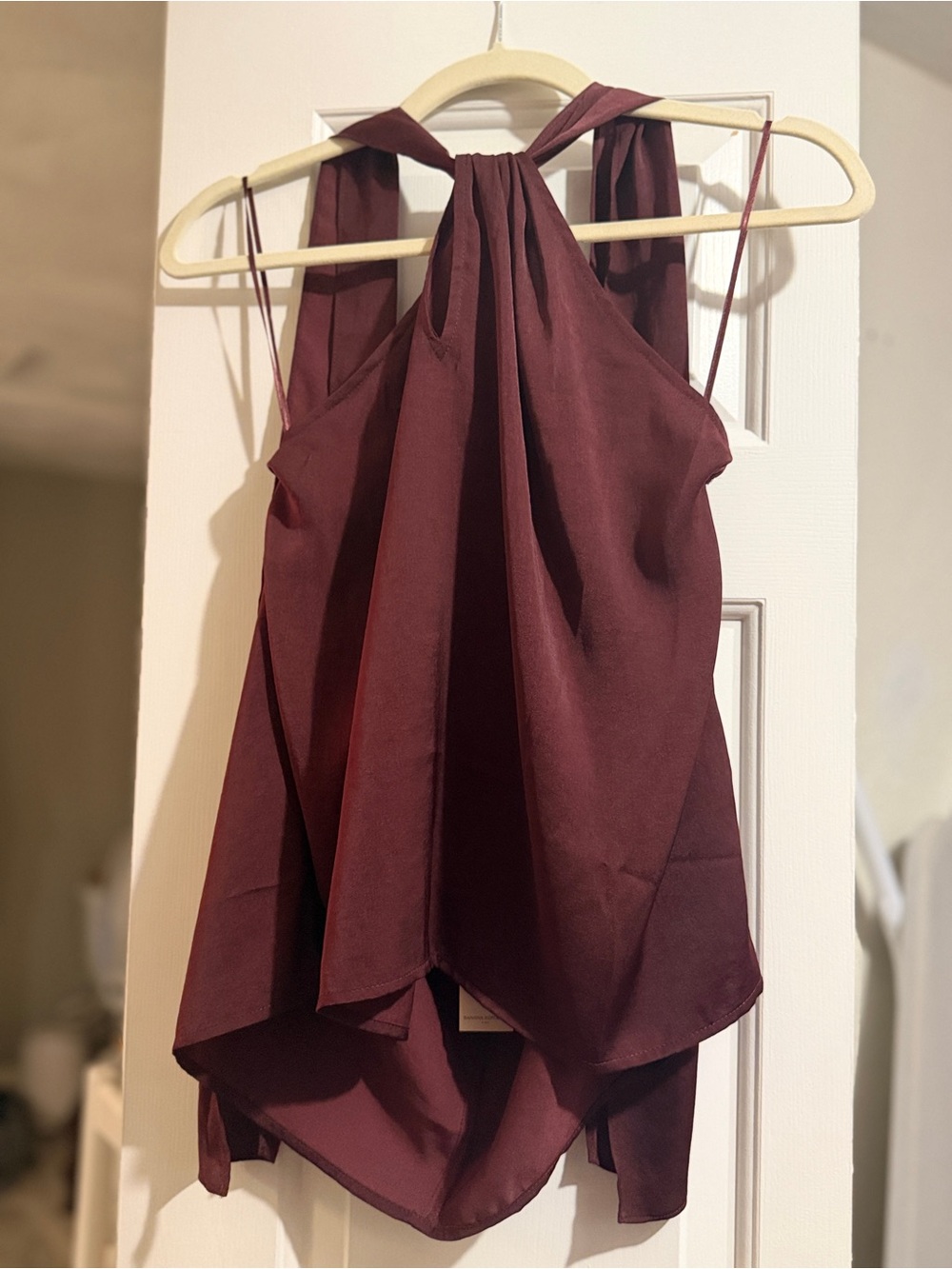 Banana Republic Burgundy Asymmetrical Halter Dress